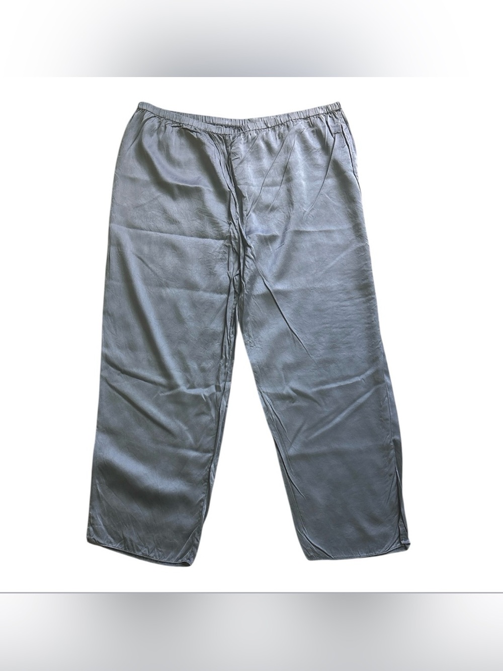 Dusty Blue 100% Silk Pants — Size 3X